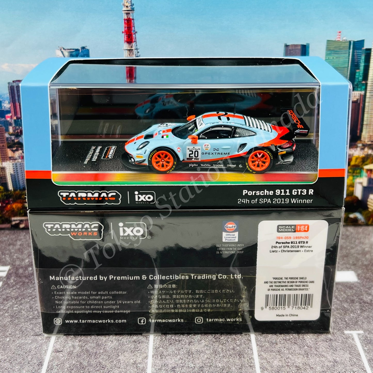 TARMAC WORKS 1/64 HOBBY64 Porsche 911 GT3 R (2019) 24 Hours of SPA 2019 - Winner Lietz / Christensen / Estre T64-059-19SPA20