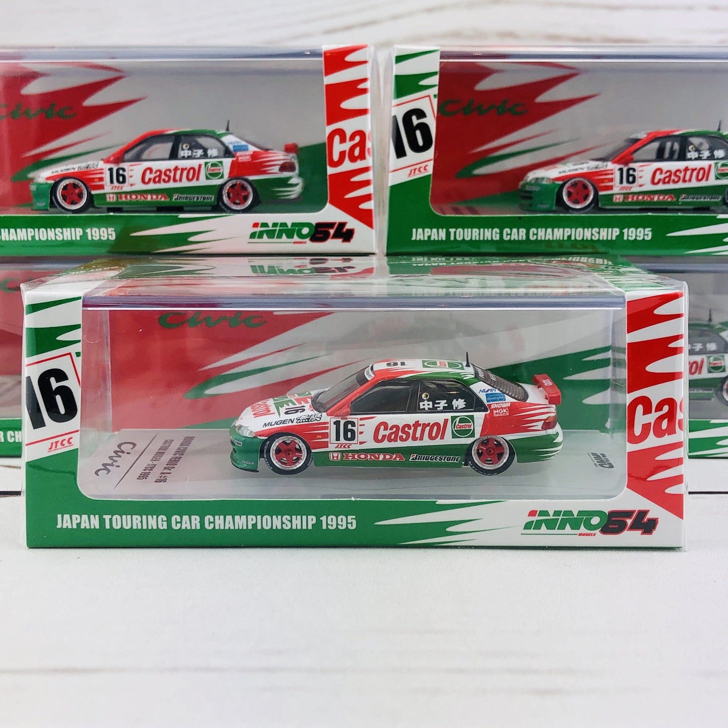 INNO64 HONDA CIVIC Ferio Gr.A #16 "CASTROL MUGEN" JTCC 1995 IN64-EG9-CA95