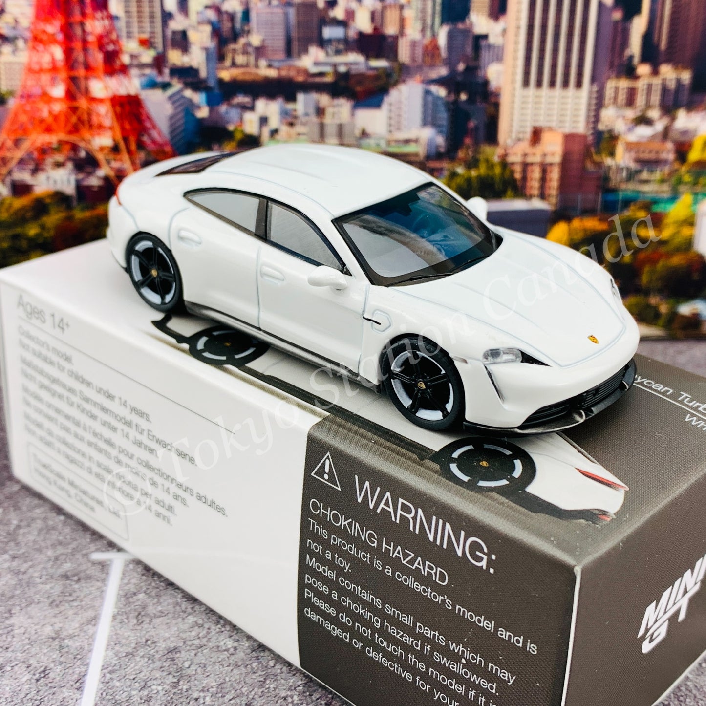 MINI GT 1/64 Porsche Taycan Turbo S White LHD MGT00218-L