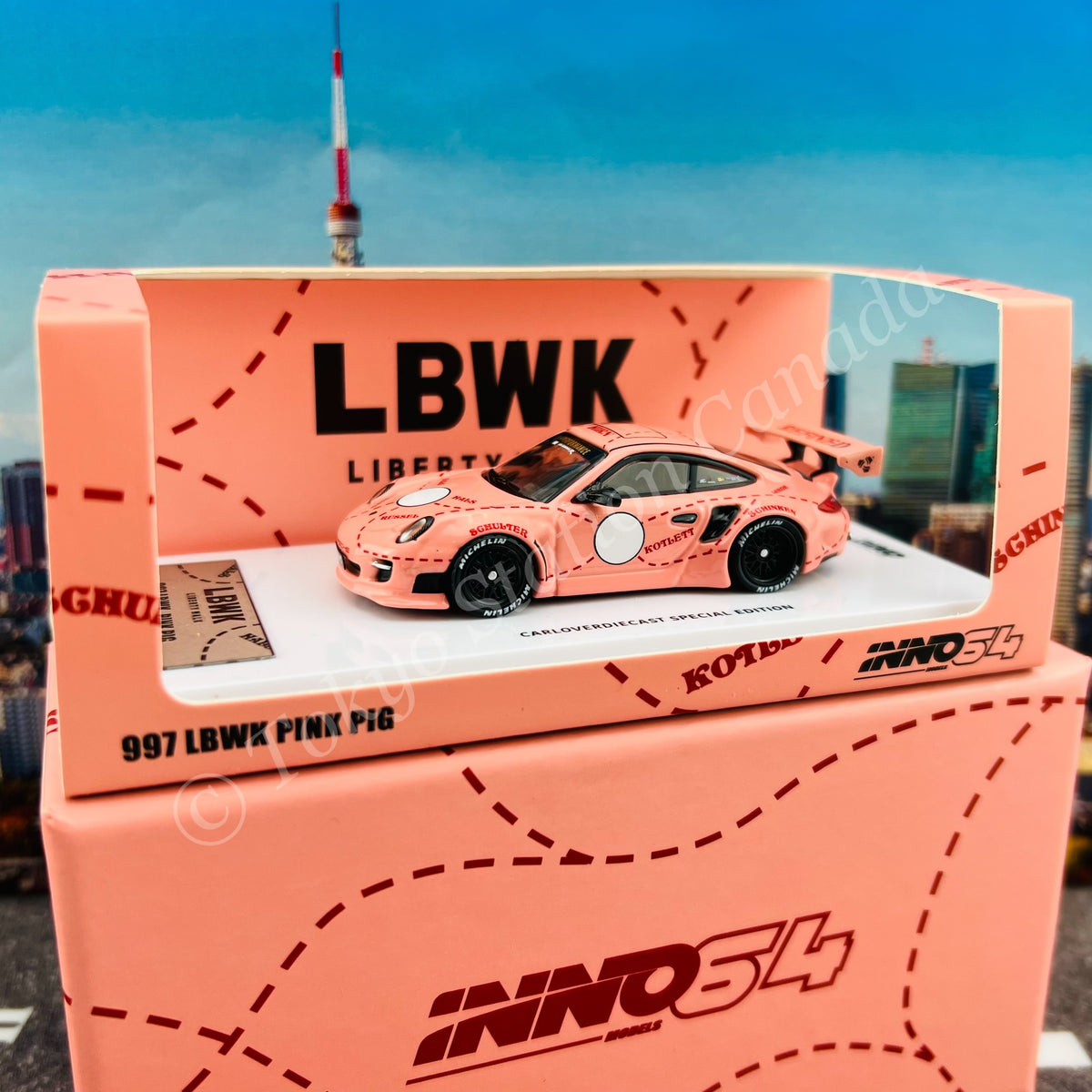 INNO イノモデル 1/64 LBWK PINK PIG 997 ピンクピック Inno64 Porsche 997 LBWK Pink Pig Carloverdiecast Special