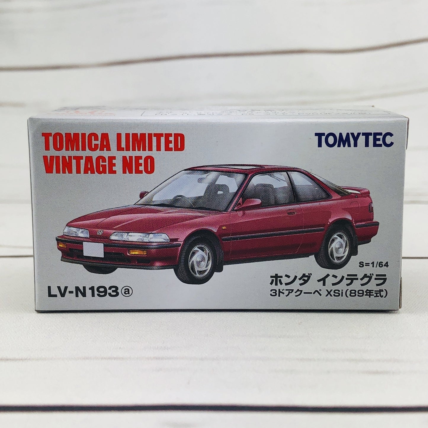 Tomytec Tomica Limited Vintage Neo 1/64 LV-N193a Honda Integra 3 Door Coupe XSi Red (1989)