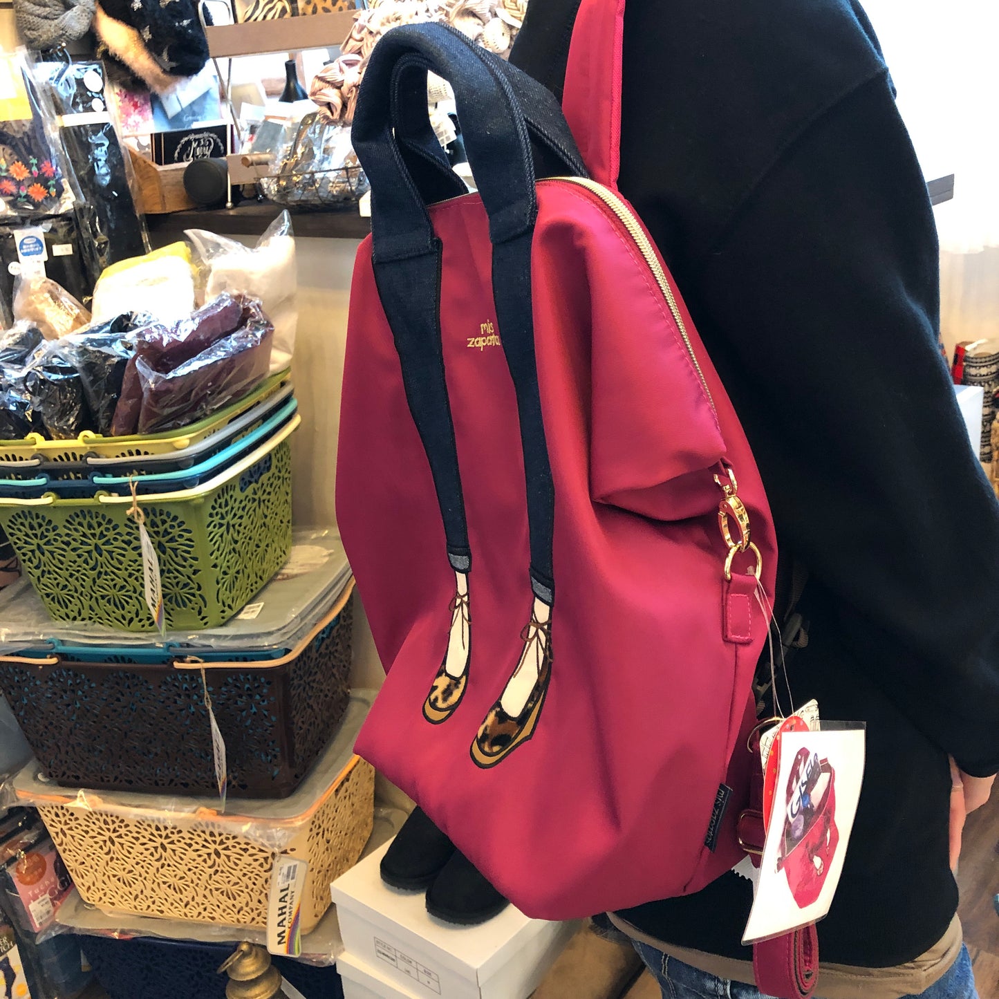 mis zapatos Nylon Skinny 3 Way Backpack - Pink