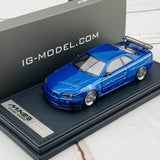 Ignition Model 1/43 Nissan Skyline GTR Mine's R34 Bayside Blue IG1814