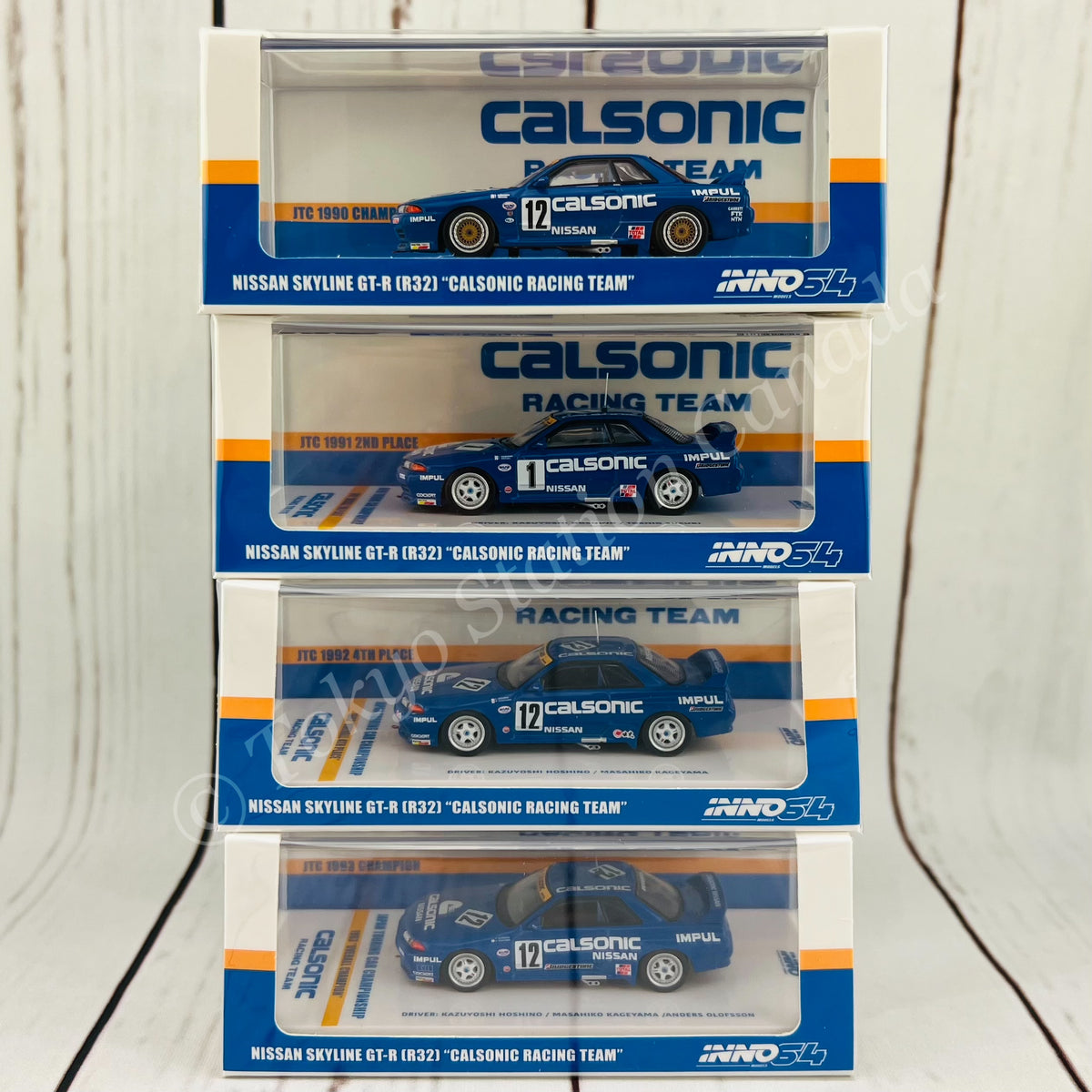 INNO 1/64 Skyline GTR R32 カルソニック 4台セット INNO MODELS 1/64 Nissan スカイライン GT-R R32 カルソニック 4
