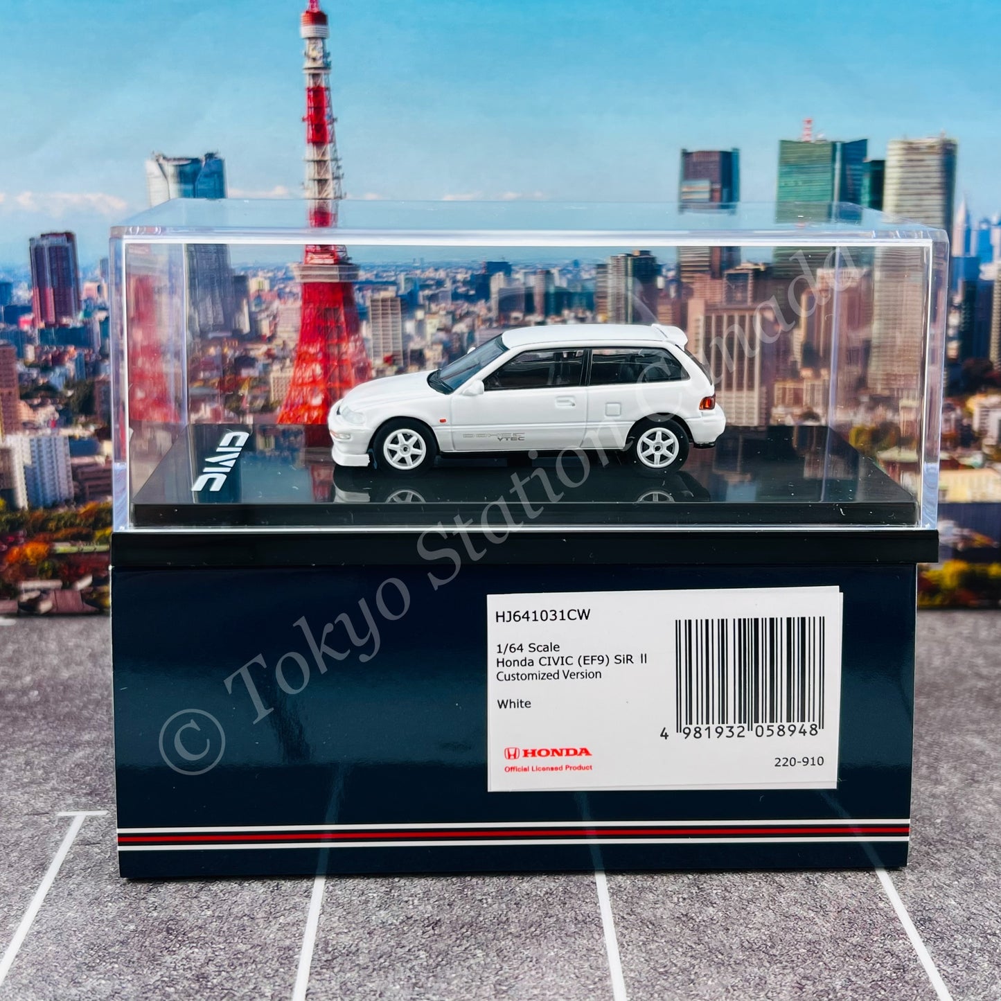 HOBBY JAPAN 1/64 Honda CIVIC (EF9) SiR Ⅱ Customized Version White HJ641031CW