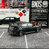 MINI GT 1/64 Honda Civic Type R (FK8) Crystal Black LHD with BNDS BC26401-GM wheels
