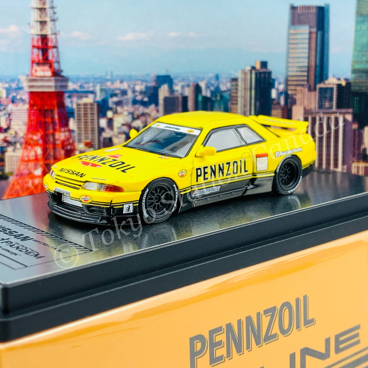 日産 スカイライン GT-R Pandem Pennzoil 1/64 POP RACE x INNO64 1/64 NISSAN SKYLINE GT-R R32 Pandem