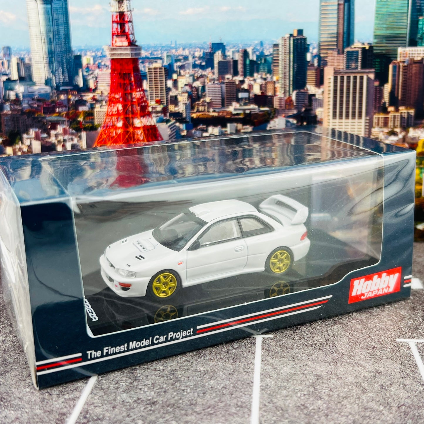 HOBBY JAPAN 1/64 SUBARU IMPREZA 22B STi Version (GC8改) Rally Base Car / LHD White HJ641041RW