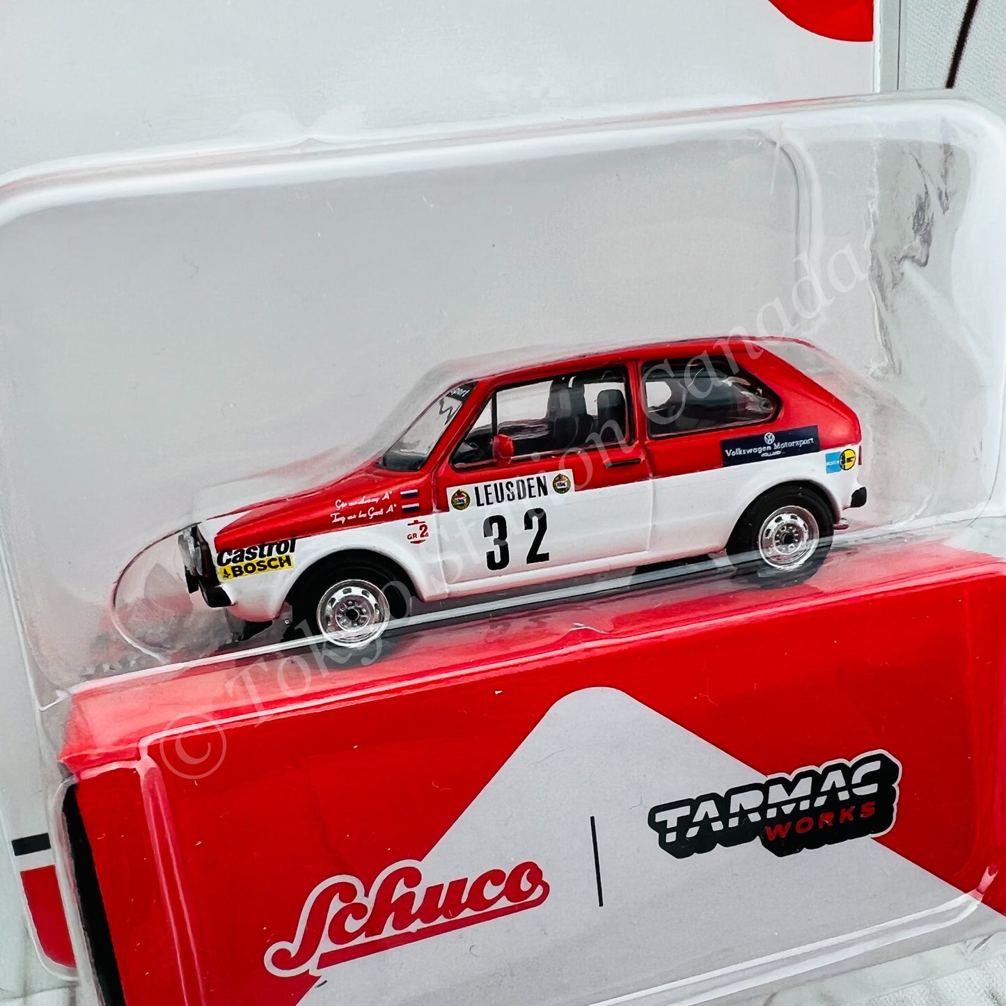 Tarmac Works x Schuco 1/64 Volkswagen Golf I GTI Rally Monte Carlo 1983 Decal included T64S-008-MAR