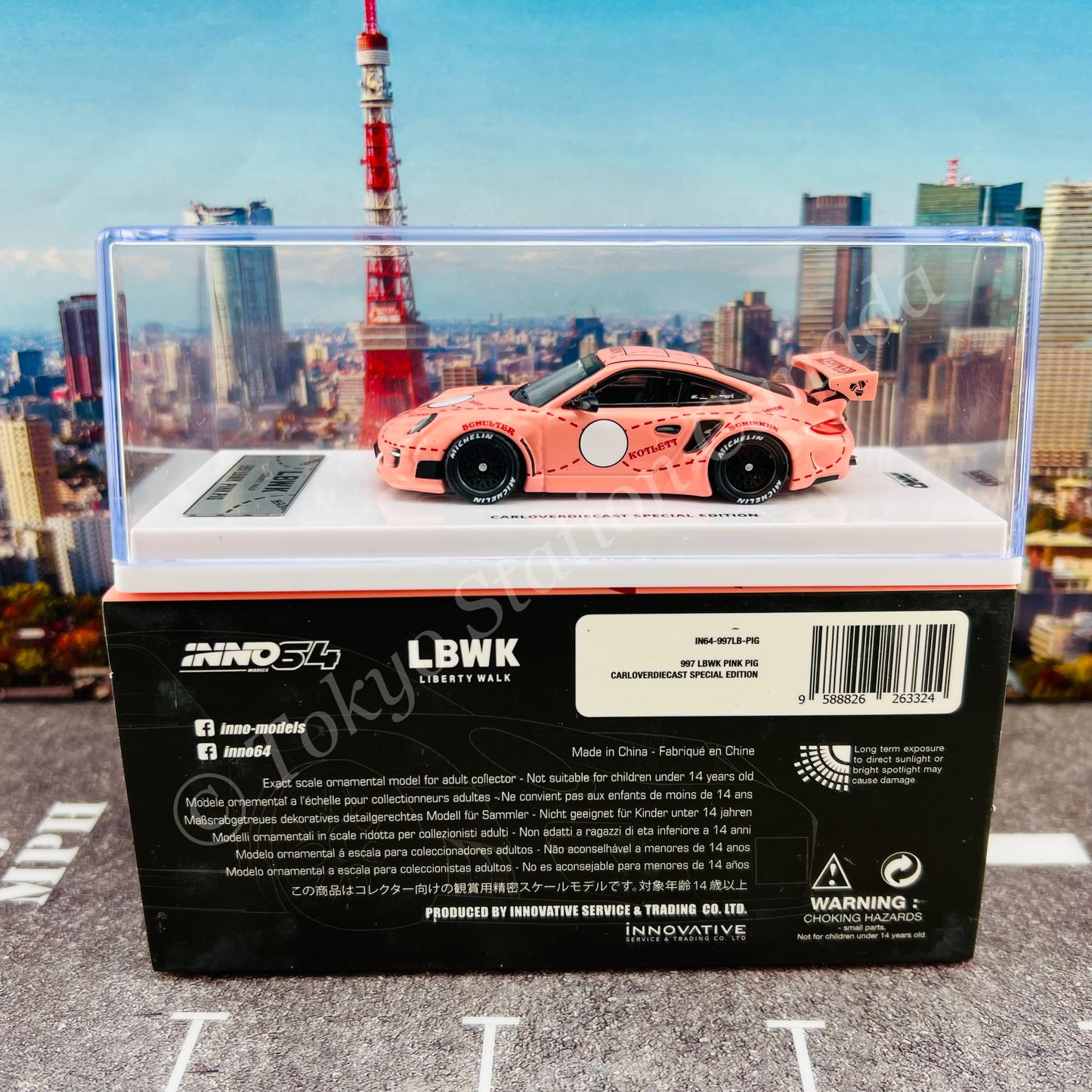 INNO64 1/64 997 LBWK Pink Pig Carloverdiecast Special Edition Model IN64-997LB-PIG