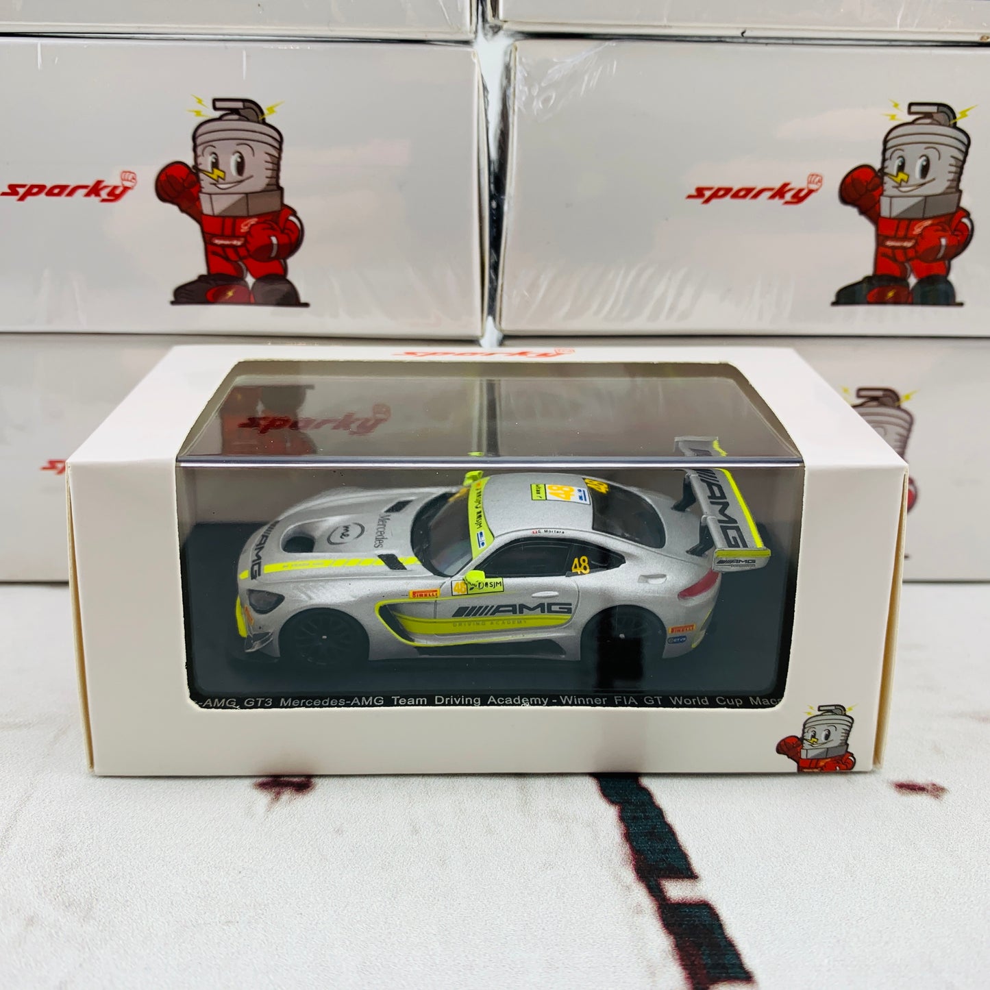 Sparky 1/64 Mercedes-AMG GT3 Mercedes-AMG Team Driving Academy - Winner FIA GT World Cup Macau 2017 Edoardo Mortara Y157