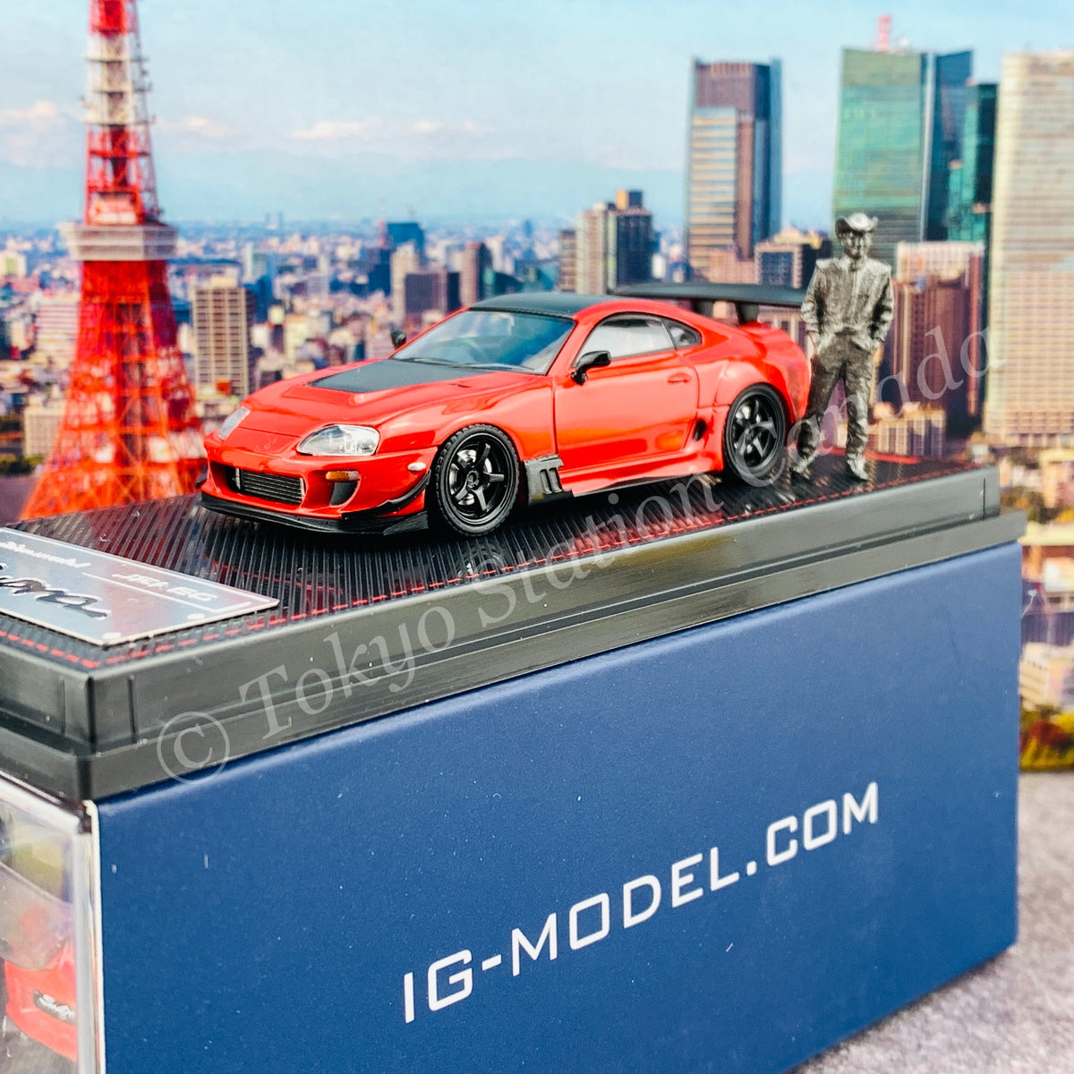 Ignition Model 1/64 Toyota Supra (JZA80) RZ Orido-Street Version RED with  Mr. Orido IG2240