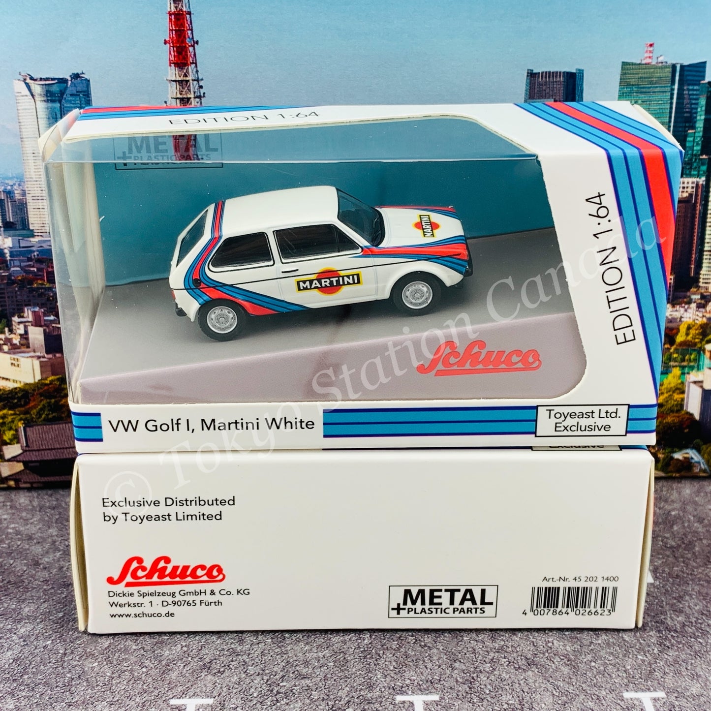 Schuco 1/64 VW Golf I Martini White Toyeast Ltd. Exclusive 452021400