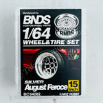 BNDS 1/64 Alloy Wheel & Tire Set August Feroce SILVER BC64082