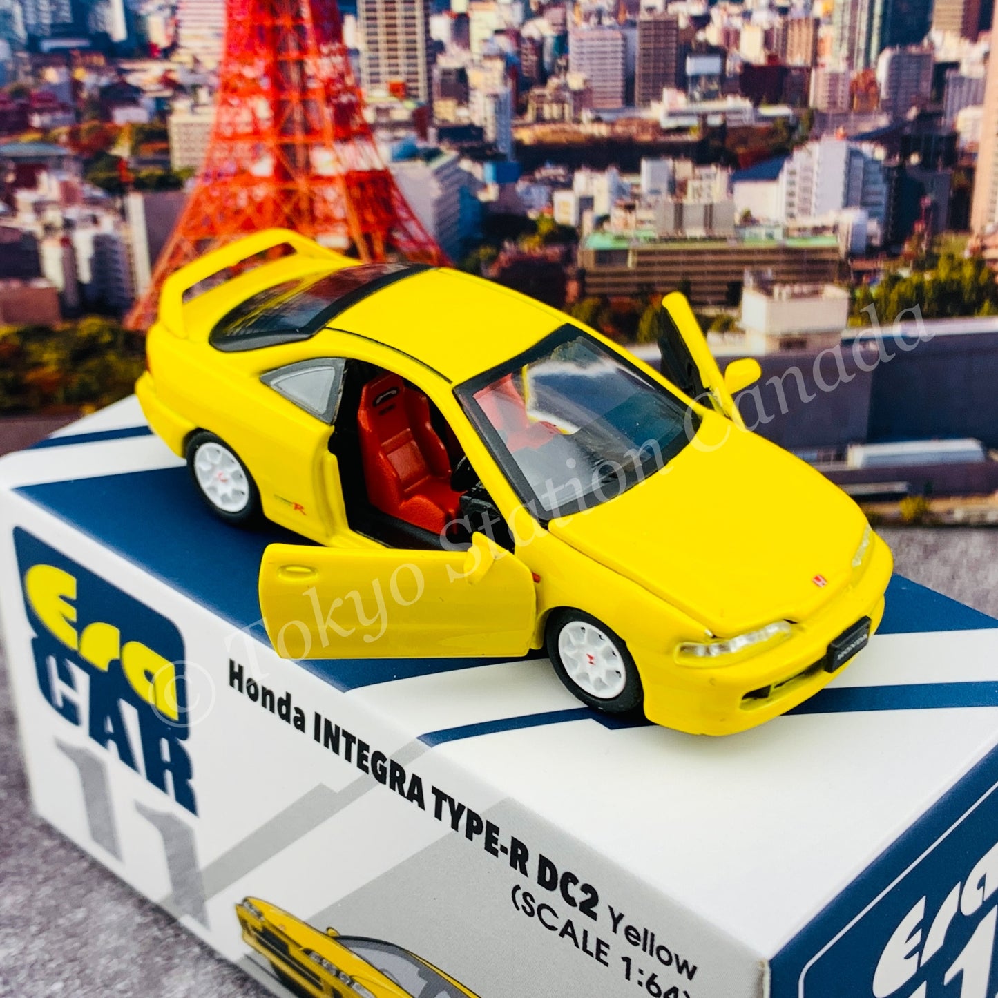 ERA CAR 1/64 11 Honda Interga Type R DC2 - Yellow HA21DC2RN1101