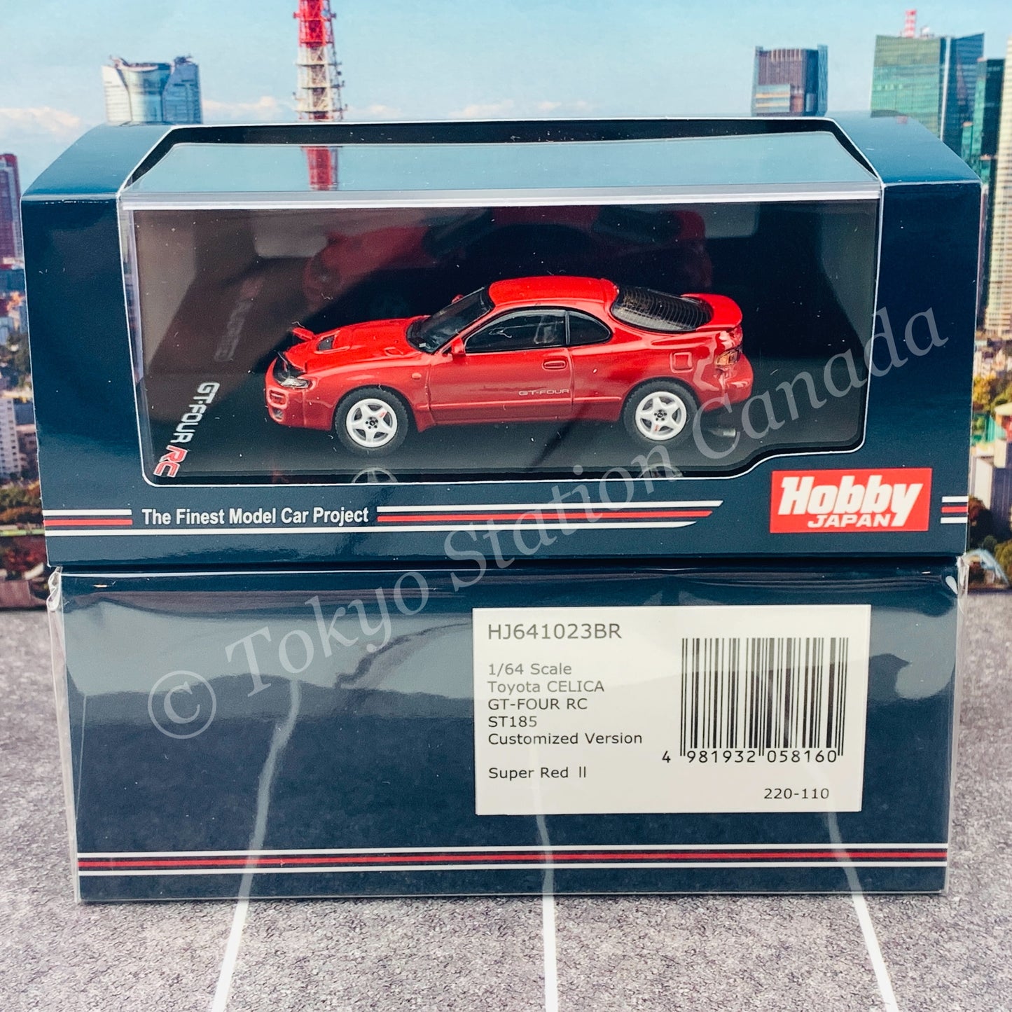 HOBBY JAPAN 1/64 Toyota CELICA GT-FOUR RC ST185 Customized Version Super Red II HJ641023BR