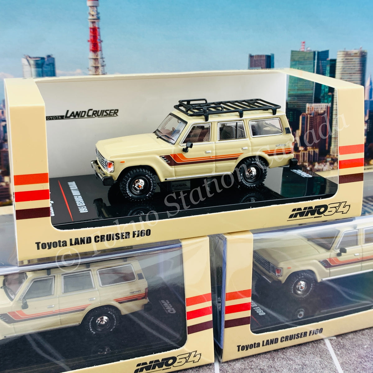Inno Models 1/64 トヨタ ランドクルーザー FJ60 オートキャンプ ジオラマ 完成品 DIO64-002 INNO MODELS 1⁄64 トヨタ ランドクルーザー ベージュ | ホビーショップ