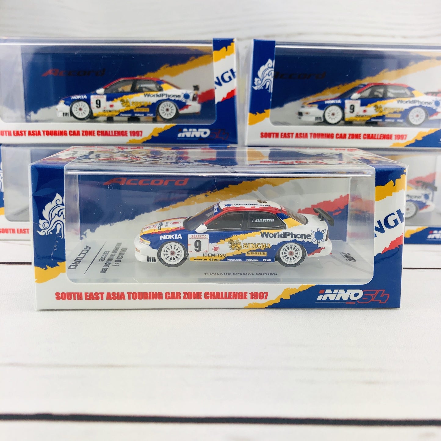 INNO64 Honda Accord CD6 #9 "World Phone Singha Racing Team" SEATCZC 1997 Thailand Special Edition IN64-CD6-SEATCZC