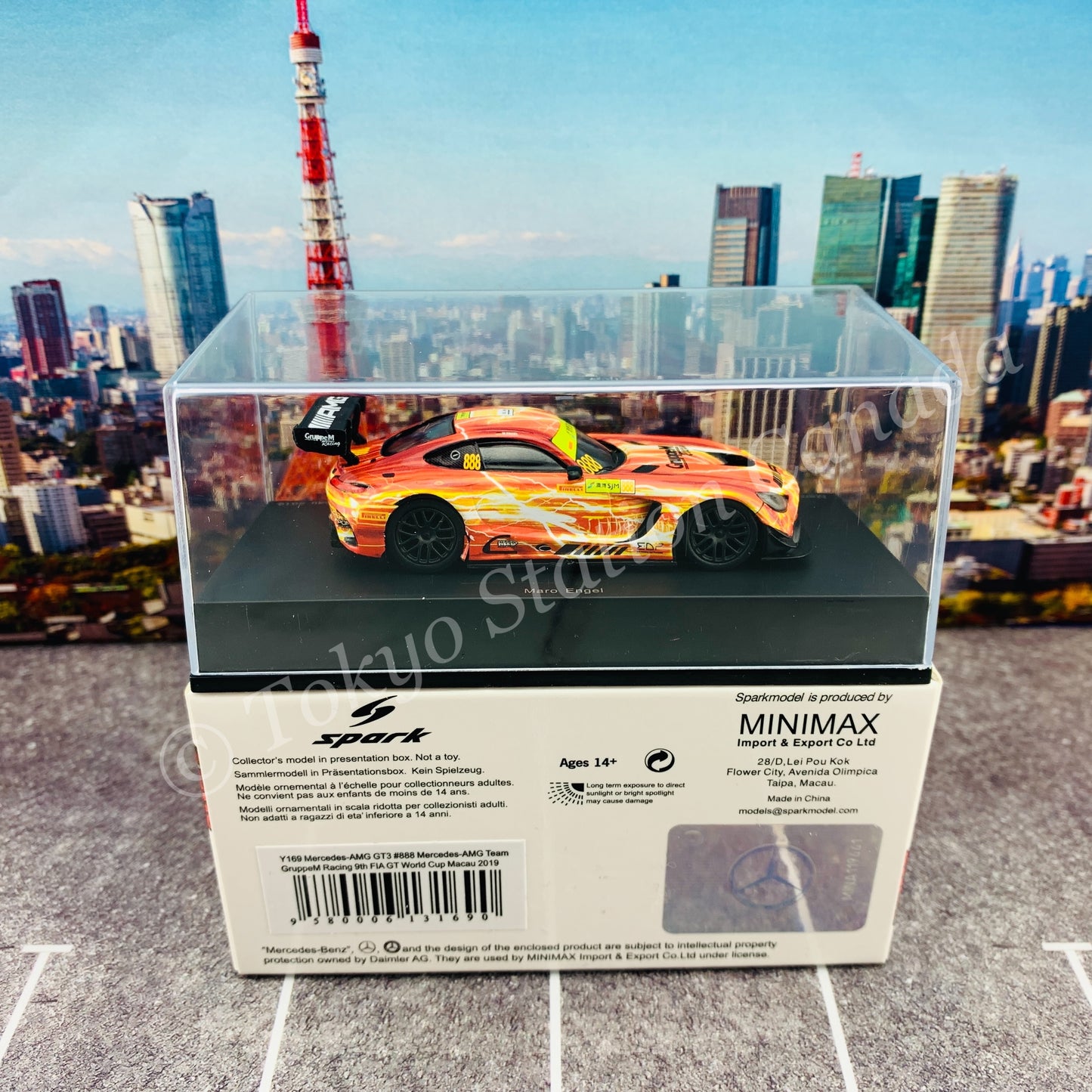 Sparky 1/64 MERCEDES-AMG GT3 NO.888 MERCEDES-AMG TEAM GRUPPEM RACING 9TH FIA GT WORLD CUP MACAU 2019 MARO ENGEL Y169