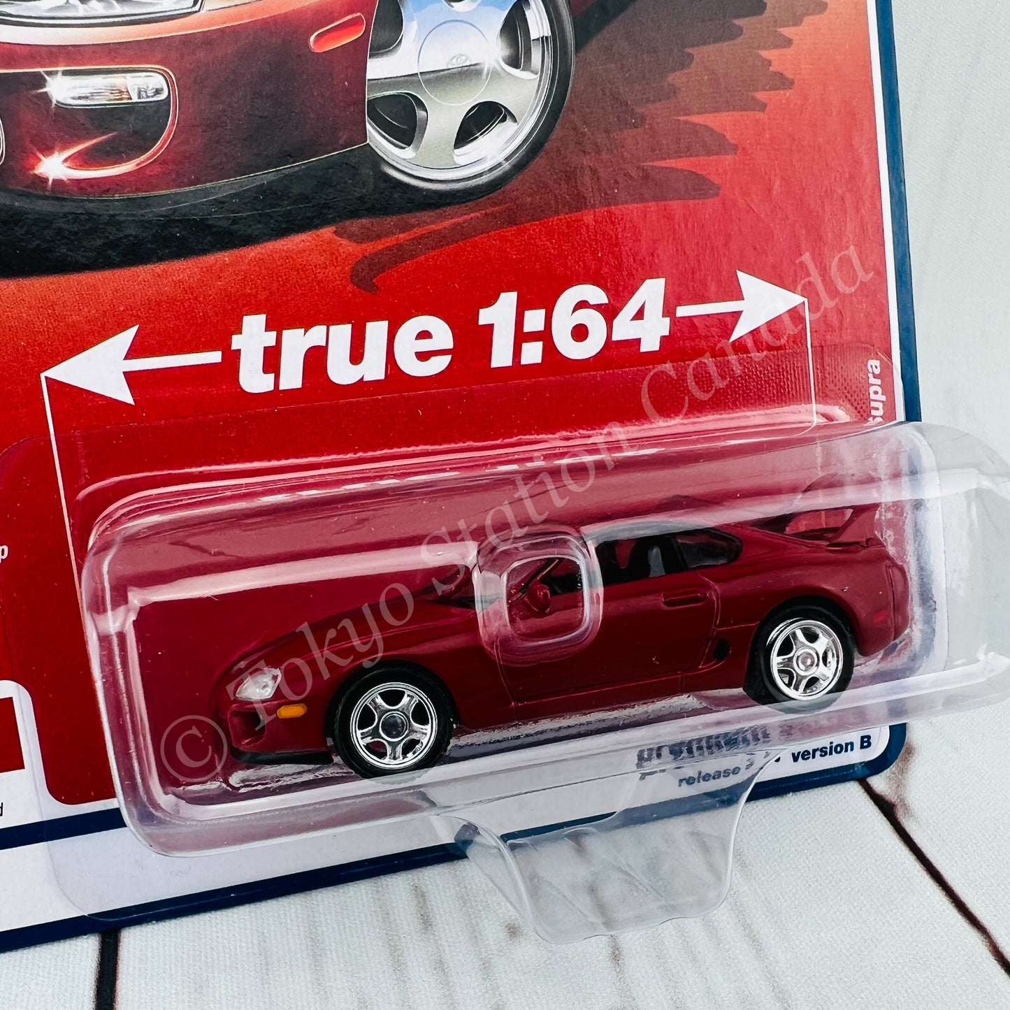 AUTO WORLD 1/64 1995 Toyota Supra Renaissance Red 849398049518