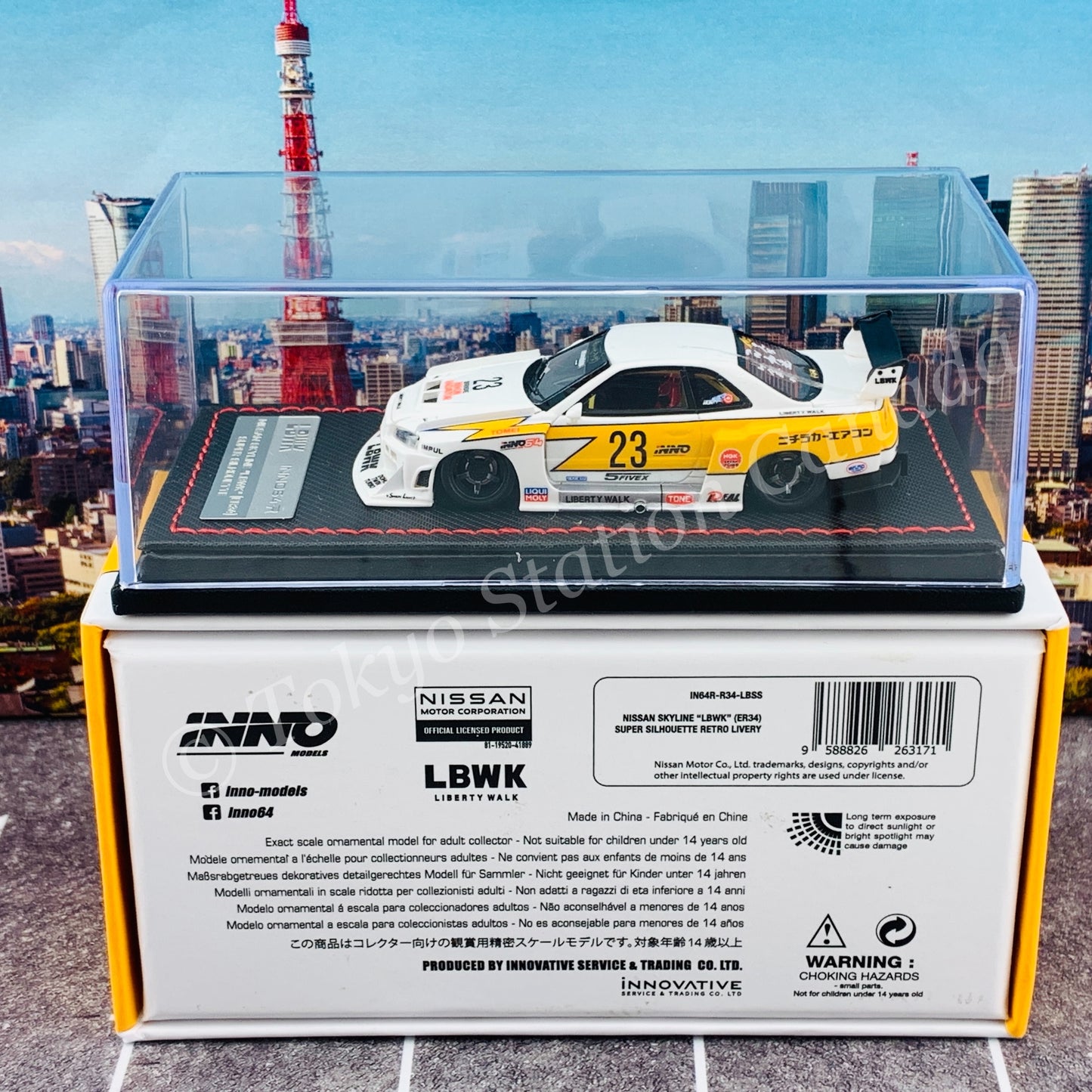INNO64-R 1/64 RESIN NISSAN SKYLINE "LBWK" (ER34) SUPER SILHOUETTE RETRO LIVERY IN64R-R34-LBSS