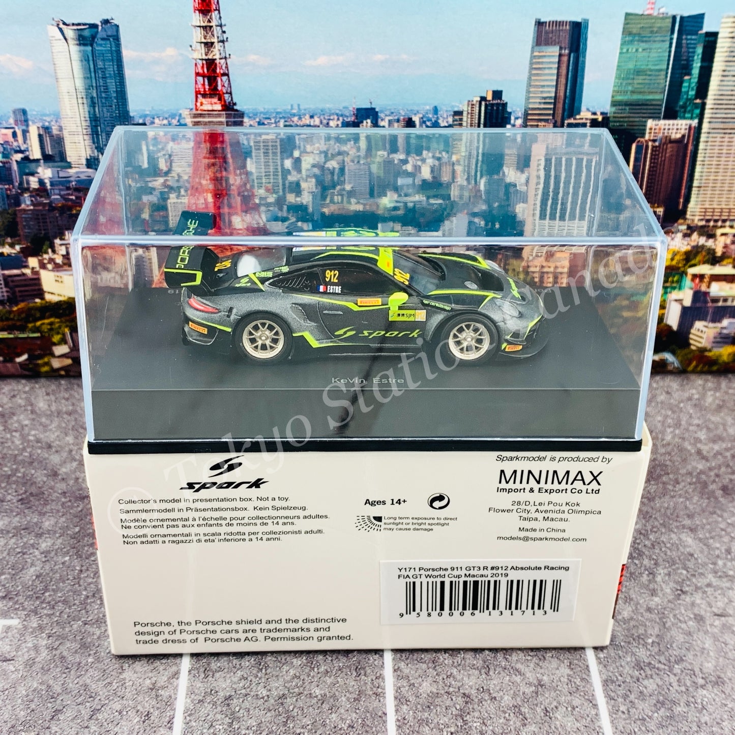 Sparky 1/64 PORSCHE 911 GT3 R NO.912 ABSOLUTE RACING FIA GT WORLD CUP MACAU 2019 KÉVIN ESTRE Y171