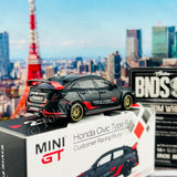MINI GT 1/64 Honda Civic Type R (FK8) Customer Racing Study LHD with BNDS BC26406-RB wheels