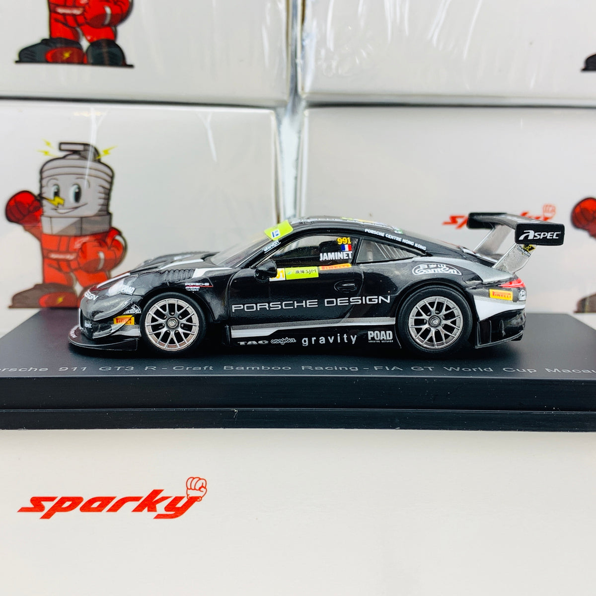 Sparky 1/64 PORSCHE 911 GT3 R - Craft Bamboo Racing - FIA GT World Cup  Macau 2018 Mathieu Jaminet Y159