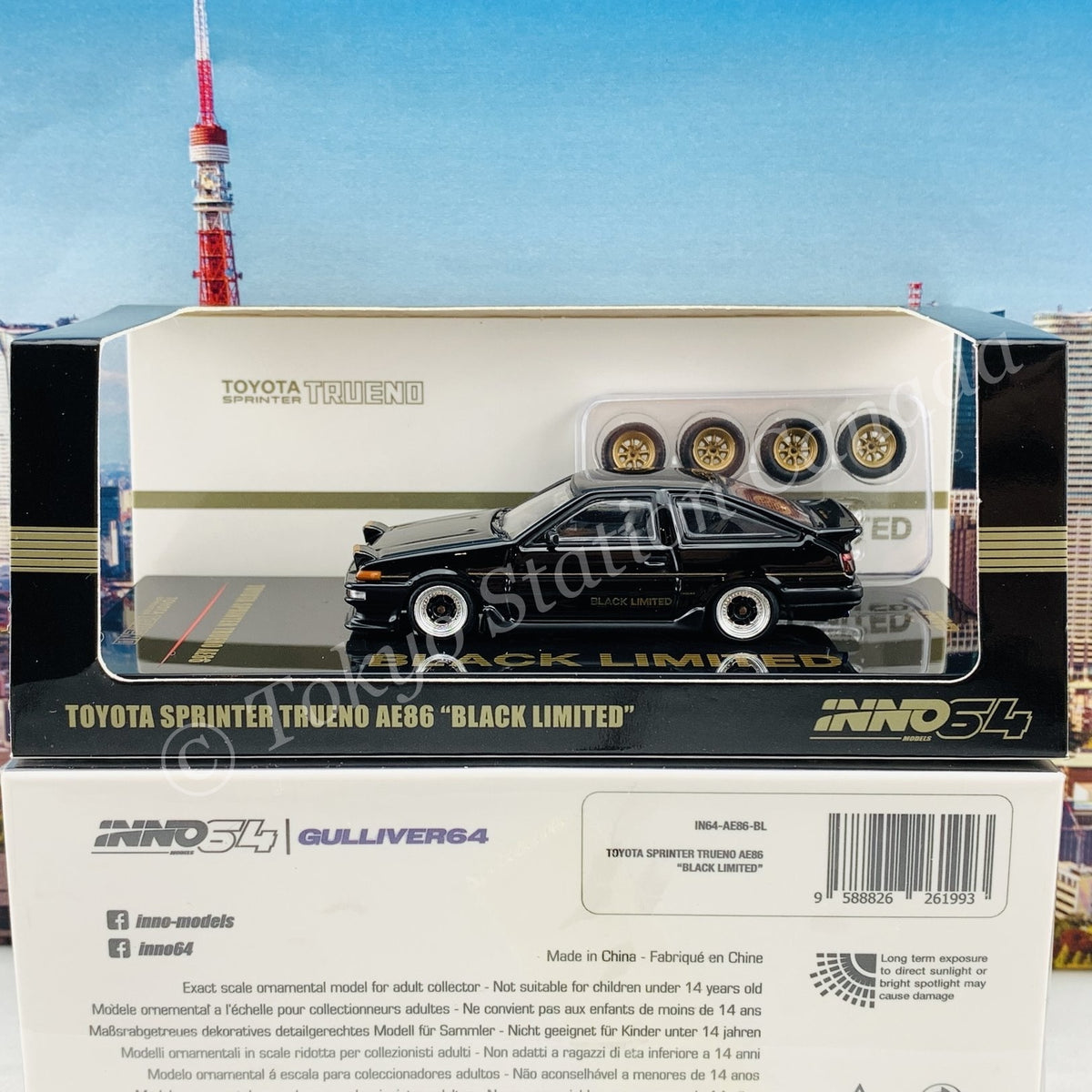 INNO64 1/64 TOYOTA SPRINTER TRUENO AE86 Black Limited IN64