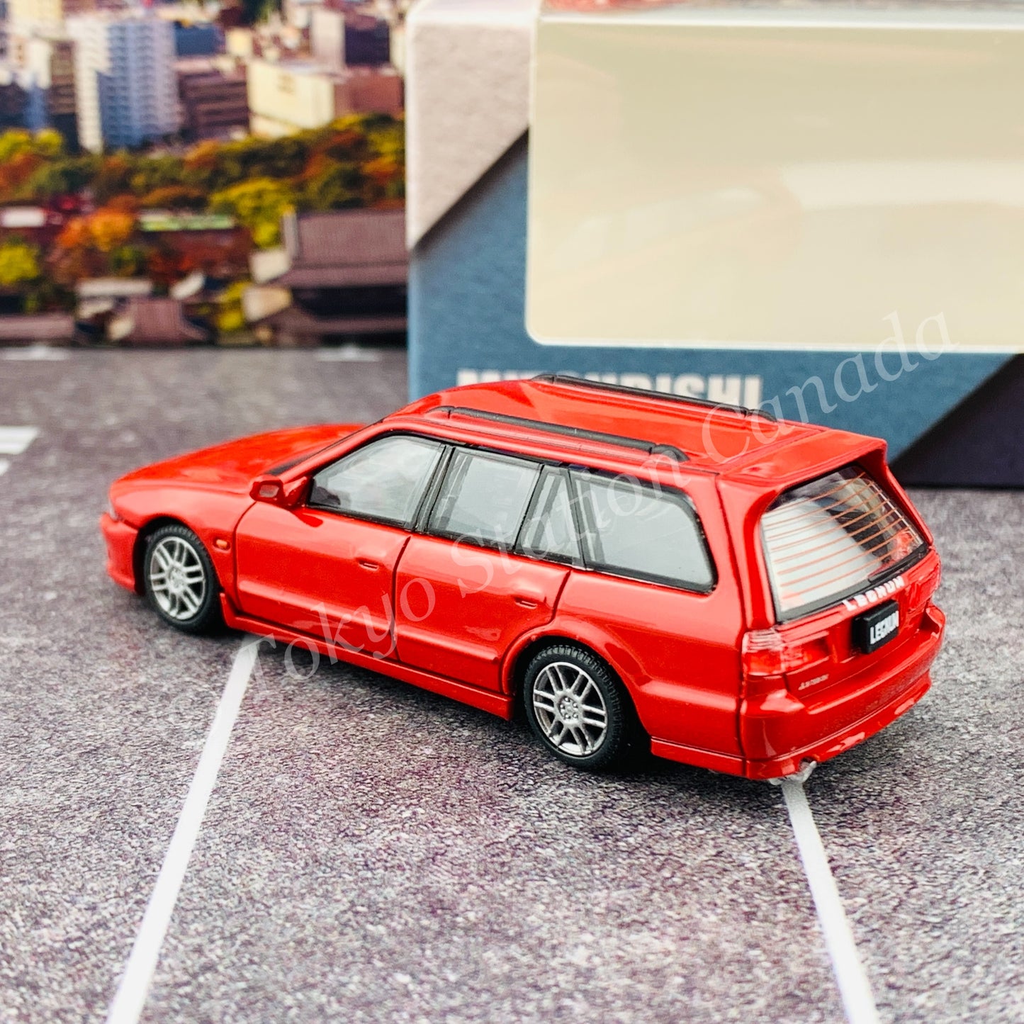 BM Creations JUNIOR 1/64 Mitsubishi Legnum VR4 RED RHD with Extra Wheels, Lowering Parts 64B0154