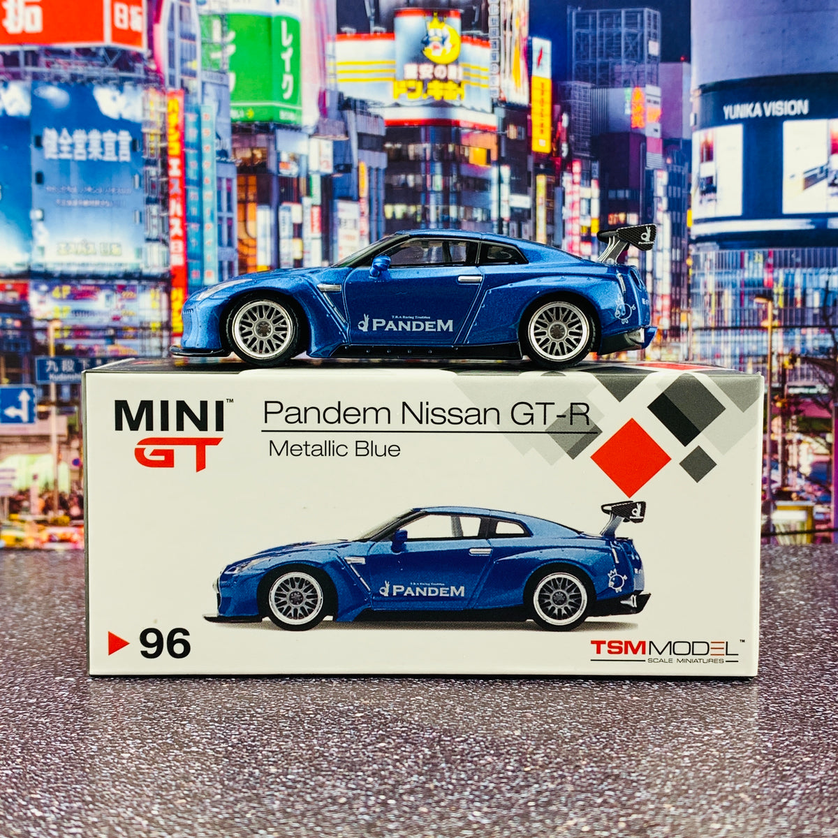 MINI GT 1/64 Pandem Nissan GTR R35 GT Wing Metallic Blue Japan Exclusive  RHD MGT00096-R