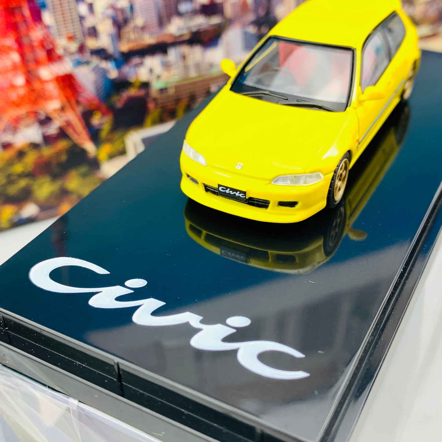 HOBBY JAPAN 1/64 Honda Civic EG6 Customized Version YELLOW HJ641017CY