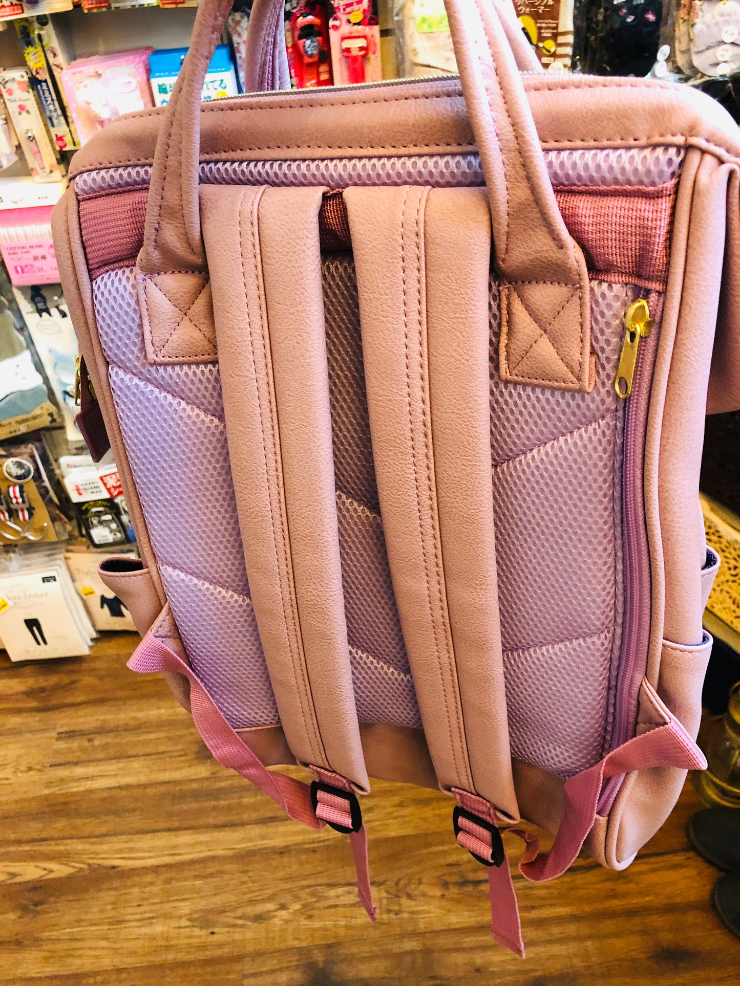 anello® Japan Synthetic Leather Mouthpiece Backpack - Lavender AT-B1211