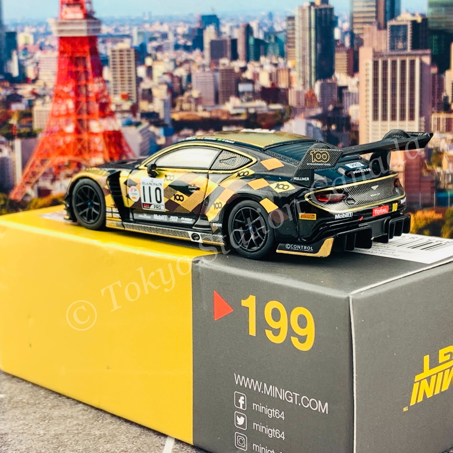 MINI GT 1/64 Bentley Continental GT3 #110 2019 Total 24 Hours of Spa M-Sport Team Bentley RHD MGT00199-R