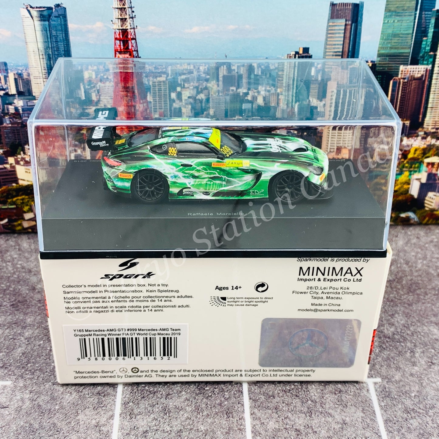 Sparky 1/64 MERCEDES-AMG GT3 NO.999 MERCEDES-AMG TEAM GRUPPEM RACING WINNER FIA GT WORLD CUP MACAU 2019 RAFFAELE MARCIELLO Y165