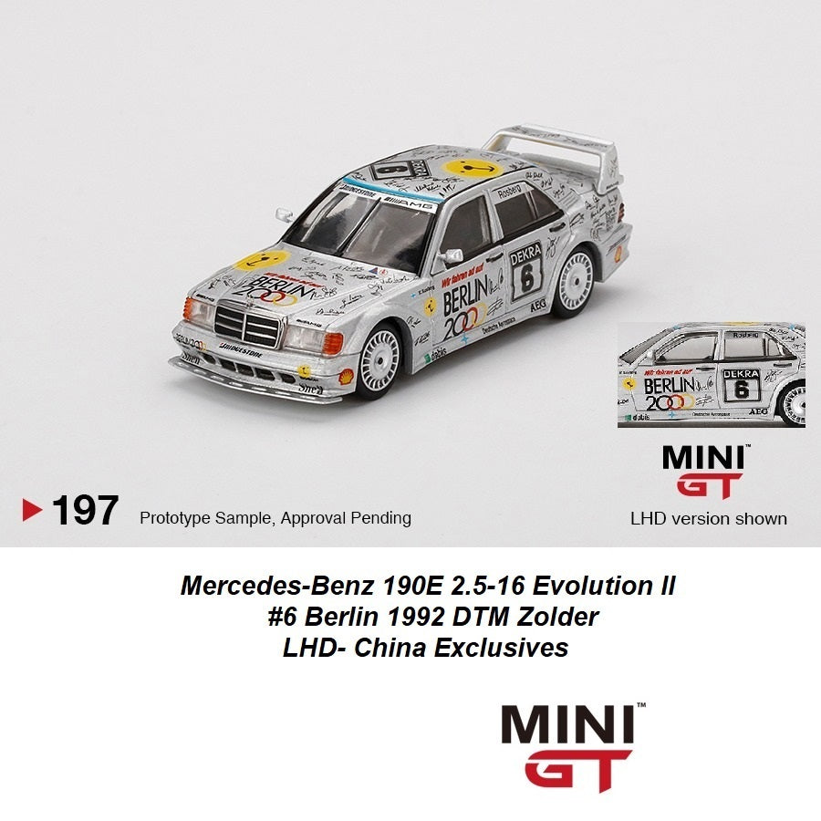 MINI GT 1/64 Mercedes-Benz 190E 2.5-16 Evolution II #6Berlin 1992 DTM  Zolder LHD- China Exclusives MGT00197-L