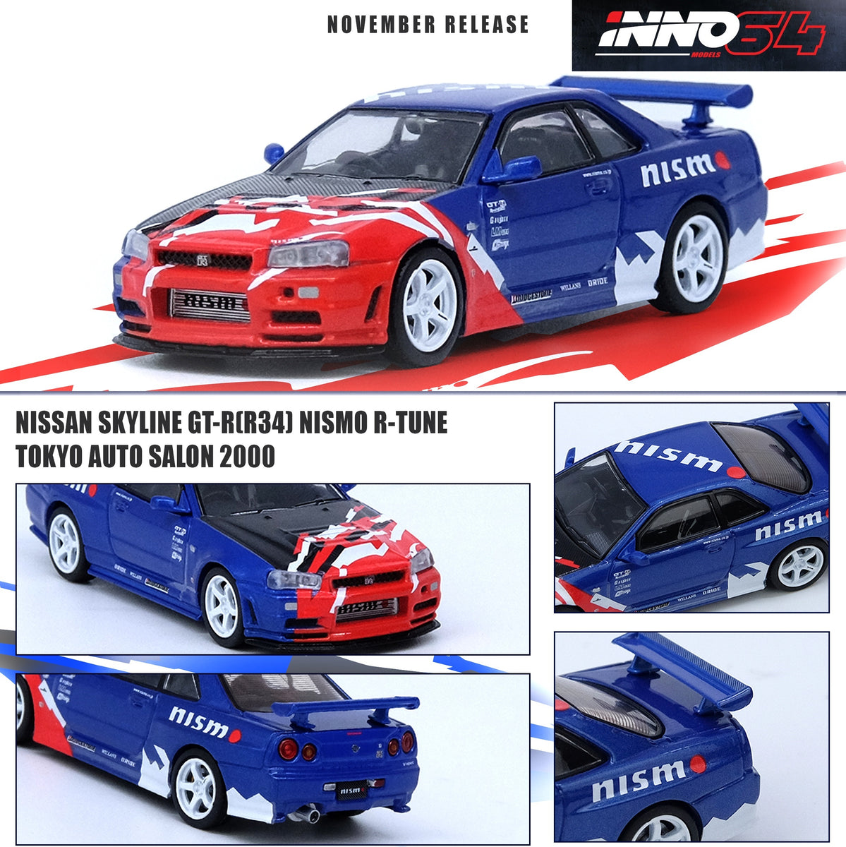 INNO64 1/64 NISSAN SKYLINE GT-R (R34) NISMO R-TUNE Concept