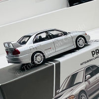 POPRACE 1/64 MITSUBISHI LANCER EVOLUTION IV - STEEL SILVER PR640140