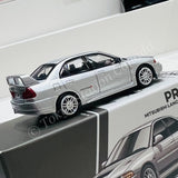 POPRACE 1/64 MITSUBISHI LANCER EVOLUTION IV - STEEL SILVER PR640140