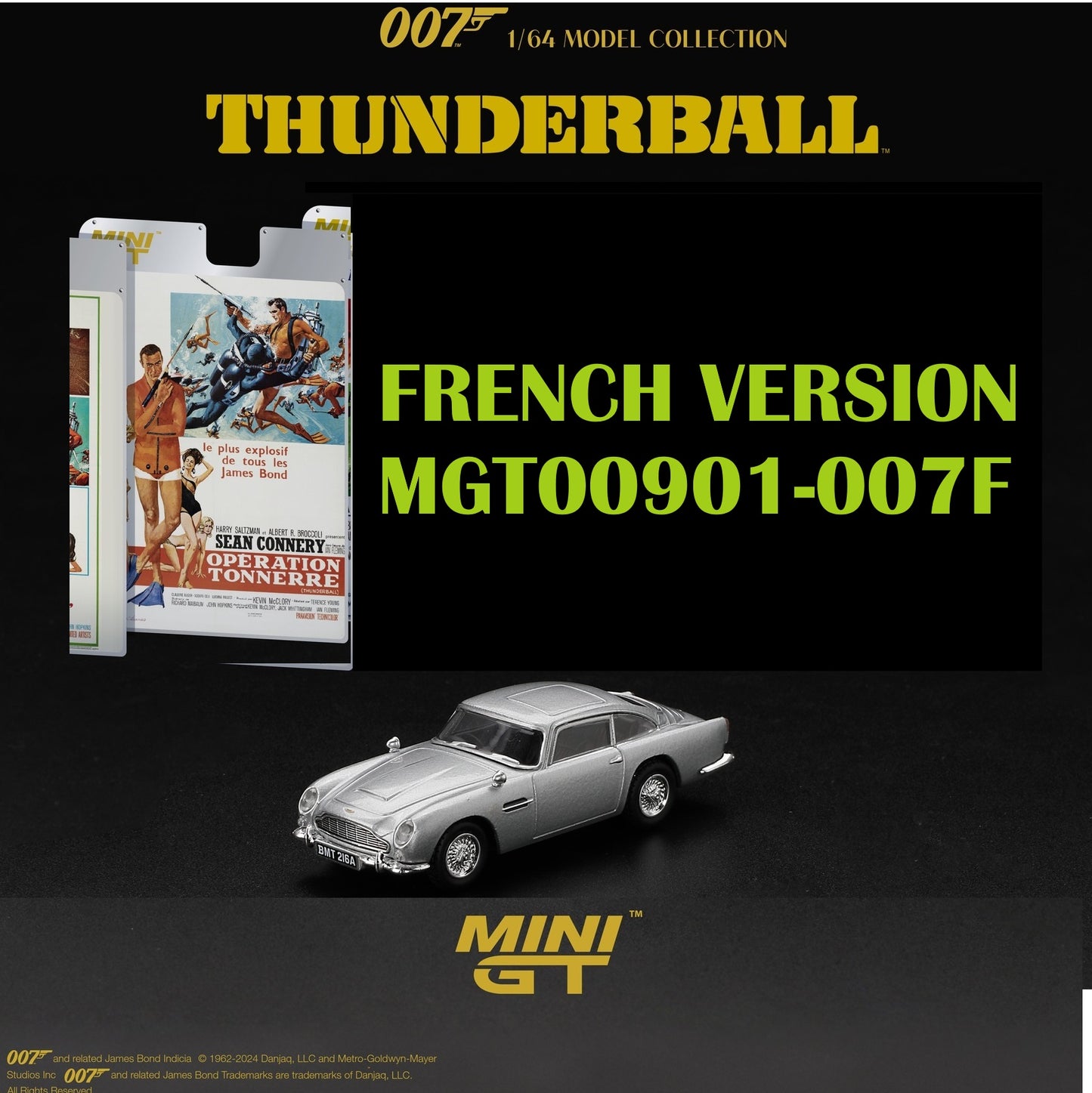 MINI GT 1/64 Aston Martin DB5 James Bond “Thunderball" FRENCH VERSION MGT00901-007F