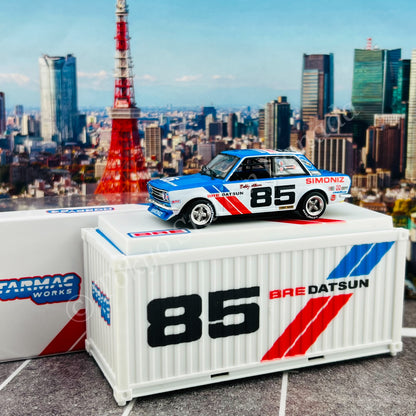 TARMAC WORKS HOBBY64 1/64 BRE Datsun 510 Trans-Am 2.5 Championship 1972 Bobby Allison with container T64-052-BRE85