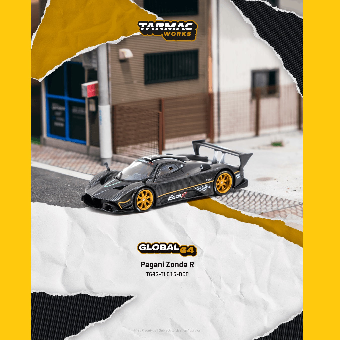 PREORDER Tarmac Works GLOBAL64 1/64 Pagani Zonda R Matte Exposed Carbon Fiber T64G-TL015-BCF (Approx. Release Date :  JULY 2026 subject to manufacturer's final decision)