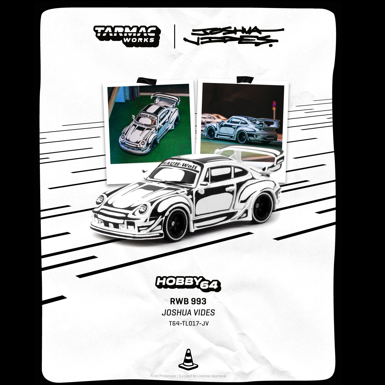PREORDER TARMAC WORKS HOBBY64 1/64 RWB 993 - Designed by JOSHUA VIDES T64-TL017-JV (Approx. Release Date :  APR 2026 subject to manufacturer's final decision)