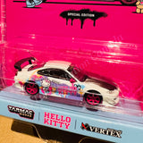 TARMAC WORKS GLOBAL64 1/64 VERTEX Nissan Silvia S15 Hello Kitty Drift Car IDE 2024 Special Edition T64G-23-HK