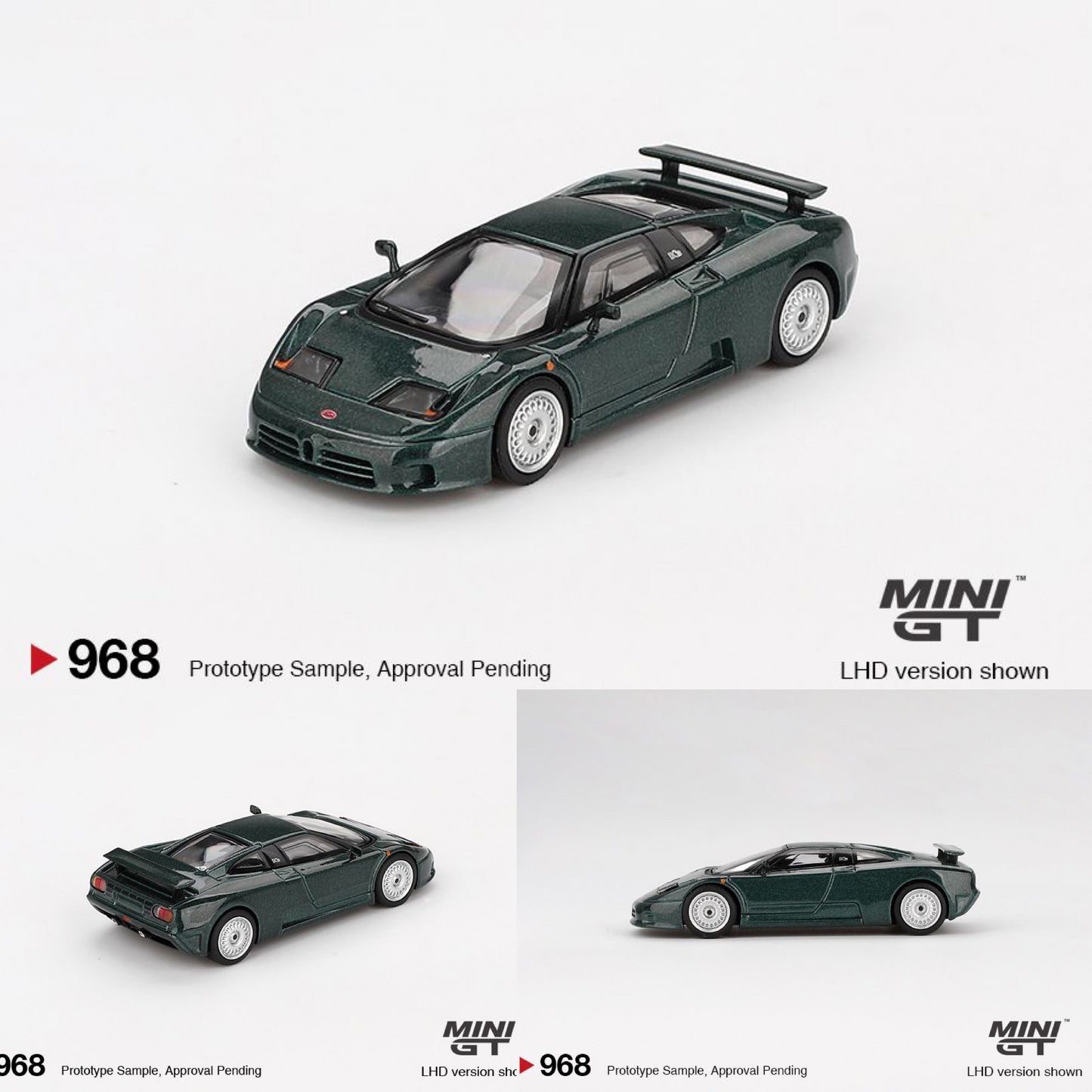 MINI GT 1/64 Bugatti EB110 GT Verde Scuro MGT00968-BL