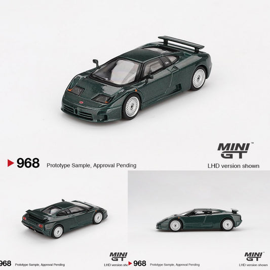 MINI GT 1/64 Bugatti EB110 GT Verde Scuro MGT00968-BL
