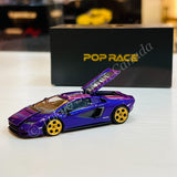 PREORDER POPRACE 1/64 LAMBORGHINI COUNTACH LPI 800-4 Special Edition in Shimmery Viola Pasifae HONG KONG TOYCAR SALON 2025 PR640293 (Approx. Release Date: Sep 2025 and subject to the manufacturer's final decision)
