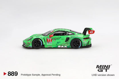 MINI GT 1/64 Porsche 911 GT3 R #77 AO Racing 2024 IMSA Daytona 24 Hrs GTD Pro 2nd Place MGT00889-L