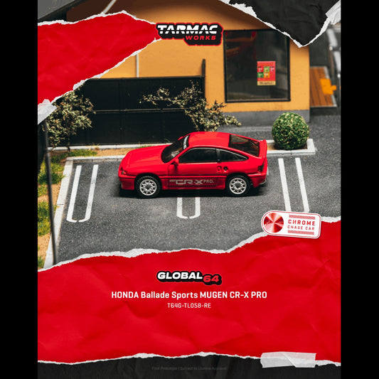 PREORDER Tarmac Works GLOBAL64 1/64 HONDA Ballade Sports MUGEN CR-X PRO Red T64G-TL058-RE (Approx. Release Date :  JULY 2026 subject to manufacturer's final decision)