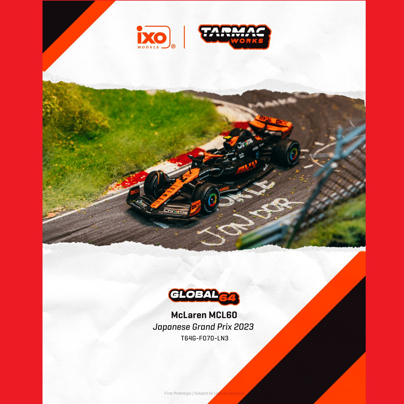PREORDER TARMAC GLOBAL64 1/64 McLaren MCL60 Japanese Grand Prix 2023 Lando Norris T64G-F070-LN3 (Approx. Release Date :  MAY 2026 subject to manufacturer's final decision)